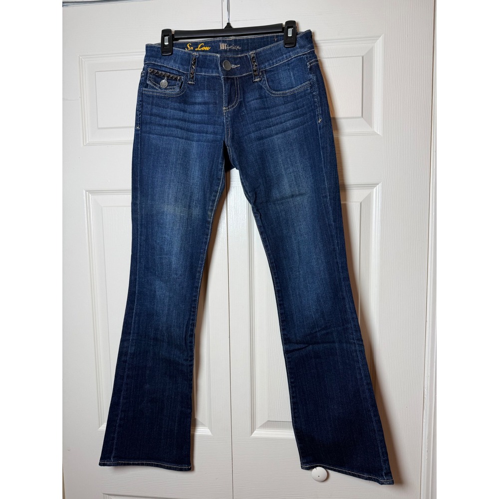 Kut from the Kloth So Low Stud Embellished Kate Lowrise Bootcut Jean Size 2